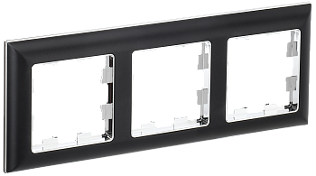 BRITE Рамка 3-мест. РУ-3-Бр хром/черн. IEK