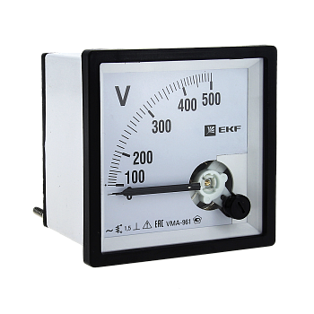 Вольтметр VMA-961 аналоговый на панель (96х96) квадратный вырез 500В прямое подкл, PROxima EKF
