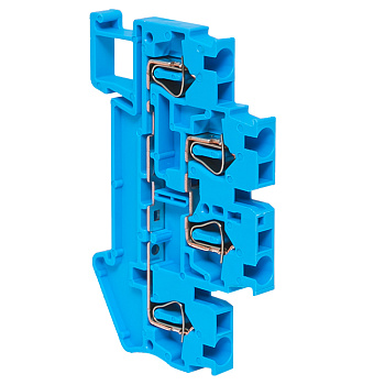 Колодка клеммная пружинная двойная JXB-ST-2,5 24А синяя EKF