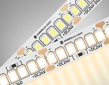 Светодиодная лента GS3501 2835 240Led /22W m/ 24V IP20 3000K/ 5000*10*1.2mm/ кратность резки 25mm (2 конт.) Ambrella Light