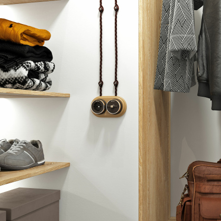 Переключатель одноклавишный (мокко матовый/хром) Vintage ОУ IP20 Werkel