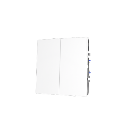 Выключатель с самовозвратом встраиваемый Voltum S70 двухклавишный 10А, (белый глянцевый)