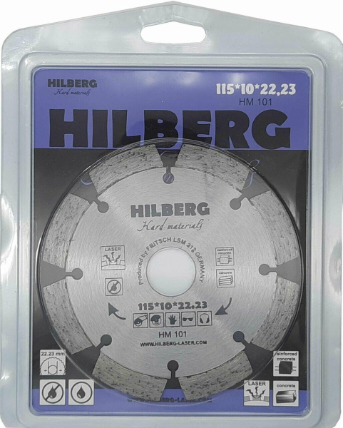 Диск алмазный отрезной 115*22,23 Hard Materials Лазер HM101 Hilberg