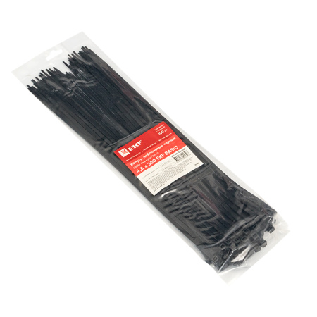 Хомут нейлоновый черный (4,8х350) (100шт) Basic EKF