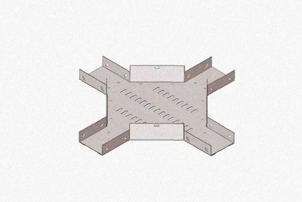 Лоток крестообразный замковый глухой КМЗГ 100х50 УТ1,5, горячее цинкование, S0,8