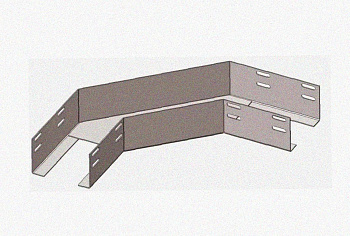 Лоток угловой замковый глухой КГЗГ 200х80-90 УХЛ1 поворот на 90, горячее цинкование, S1,2