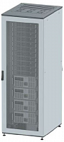 Напольный 19" IT-корпус ДКС серии CQE 24U 600х1200х600, двери перфорированная+перфорированная, панели для крыши, кабельный ввод,RAL7011/7035 DKC