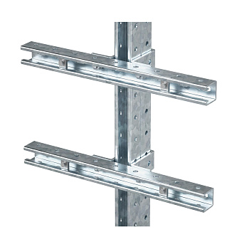 Комплект монтажных профилей на стойку для крепления 1 оболочки винтами din 84 M6X40 4 шт. , горячеоцинкованный, длина 300 мм DKC