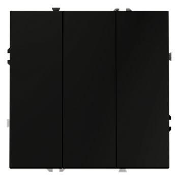 Выключатель встраиваемый Voltum S70 трехклавишный 10А, (черный матовый)