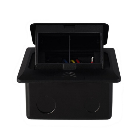 Выдвижной горизонтальный модуль RocketSocket в пол для розеток Livolo 2 поста, черный