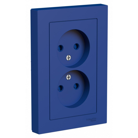 ATLASDESIGN Розетка двойная без заземления со шторками 16А, аквамарин Schneider Electric