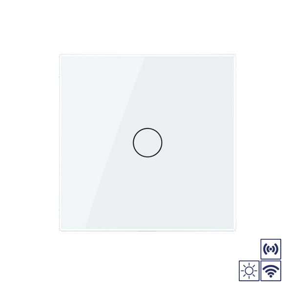 Сенсорный импульсный радиоуправляемый выключатель сухой контакт 1 клавиша 1 модуль Белый Livolo