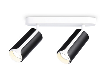 Настенно-потолочный поворотный спот со сменной лампой TN51598/2 BK/WH черный/белый GU10/2 260*60*195 Ambrella Light
