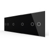 Панель для четырех сенсорных выключателей, 6 клавиш (2+1+1+2), цвет черный, стекло Livolo