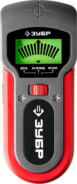 Металлодетектор многофункц,, 45265, ЖК дисплей, автокалибровка, металл(38мм), проводка(50мм), дерево(19мм) ЗУБР