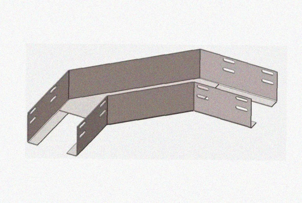 Лоток угловой замковый перфорированный КГЗ 400х80-90 УХЛ1 поворот на 90, горячее цинкование S1,5