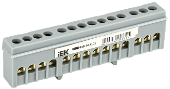 Шина L "фаза" в корпусном изоляторе на DIN-рейку ШНИ-6х9-14-К-Ср IEK