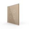 Панель для сенсорного выключателя UK стандарт, 4 клавиши, цвет золотой, стекло Livolo