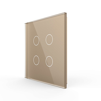 Панель для сенсорного выключателя UK стандарт, 4 клавиши, цвет золотой, стекло Livolo
