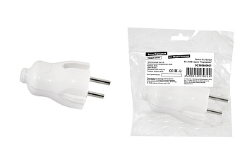 Вилка б/з белая 6А 250В серии "Народная"