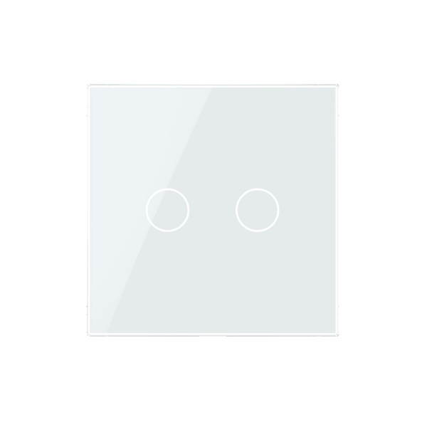 Панель для двухклавишного выключателя белая Livolo
