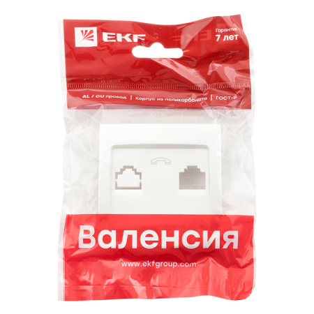 Валенсия Лицевая панель розетки Phone 1-местная жемчуг EKF