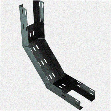 Лоток перфорированный КП 450х100-90 УТ1,5 для поворота трассы вверх на 90, горячее цинкование S1,5