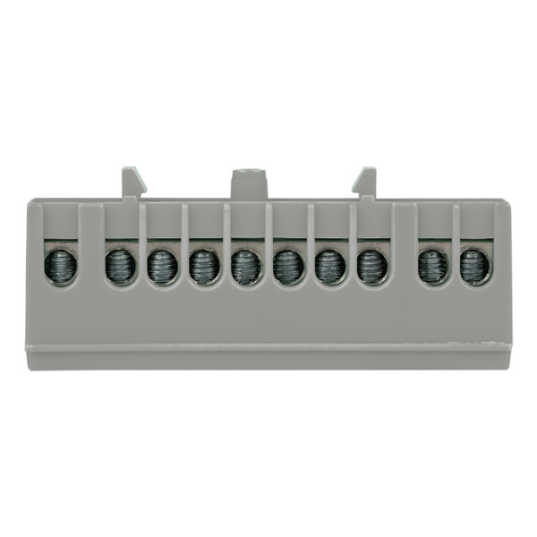 Шина "фаза" L (6х9мм) 10 отверстий латунь серый изолированный корпус на DIN-рейку PROxima EKF