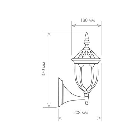 Уличный настенный светильник 1*E27 черное золото IP44 (a033706) Elektrostandard