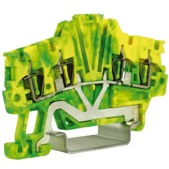 HTE.1/2+2(Ex), зажим для заземления, 2 ввод/2 вывода, 1,5 кв.мм желто-зеленый DKC