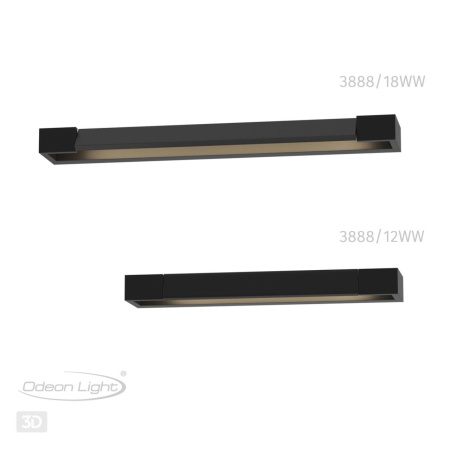 Настен.поворотн.св-к LED 4000K 12W 220V IP44 ARNO черн/металл ODEON LIGHT