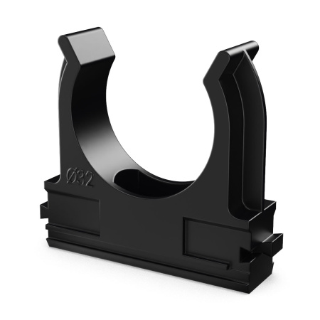 Крепёж-клипса для труб Полистирол черная d32 мм (25шт/500шт уп/кор) Промрукав