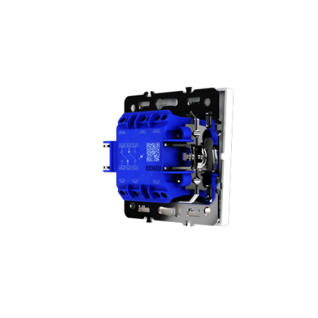 Проходной переключатель встраиваемый Voltum S70 двухклавишный с подсветкой 10А, (белый матовый)