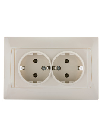 Розетка двойная 2П+З 16А 250В сл. кость "Лама" TDM