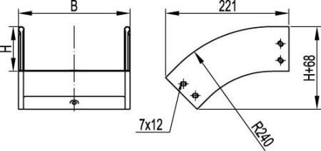 Угол CD 45 вертикальный внеш. 45° 500х80 DKC