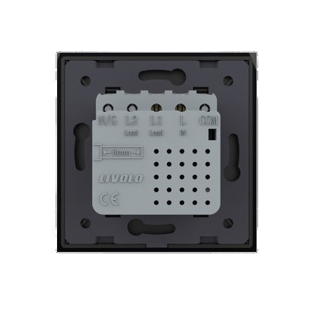 Одноклавишный сенсорный выключатель Module, цвет черный Livolo