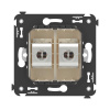 Компьютерная розетка RJ-45 без шторки в стену, кат.5e двойная экранированная, "Avanti", "Ванильная дымка" DKC