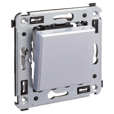 Перекрестный переключатель одноклавишный в стену, "Avanti", "Закаленная сталь" DKC