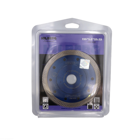 Диск алмазный отрезной 125*22,23 Турбо ультратонкий х-тип HM402 Hilberg