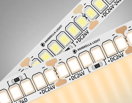 Светодиодная лента GS3401 2835 240Led/ 20W m/ 24V IP20 3000K/ 5000*10*1.2mm/ кратность резки 25mm (2 конт.) Ambrella Light