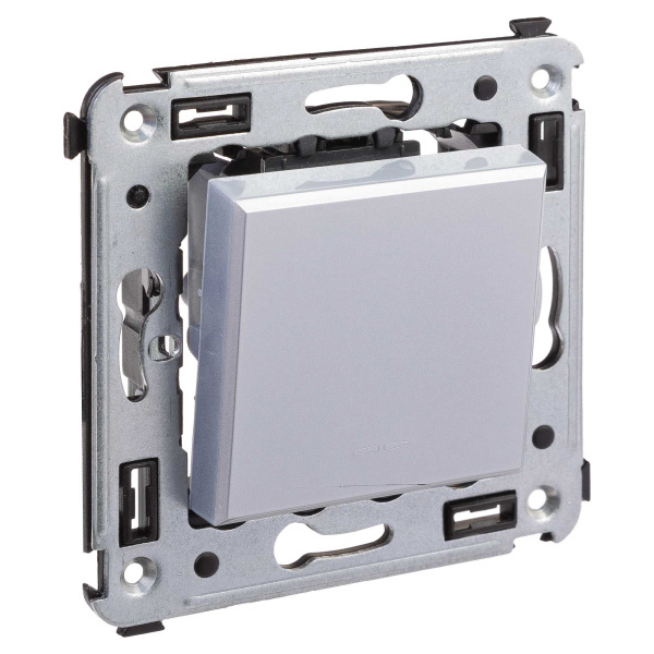 Перекрестный переключатель одноклавишный в стену, "Avanti", "Закаленная сталь" DKC