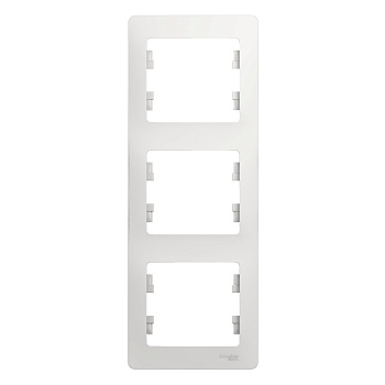 GLOSSA  Рамка вертикальная 3 пост . белый IP20 Schneider Electric