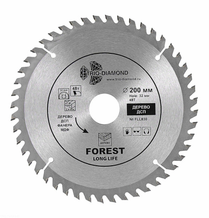 Диск пильный 200*32/30*48Т FLL830 Trio-Diamond