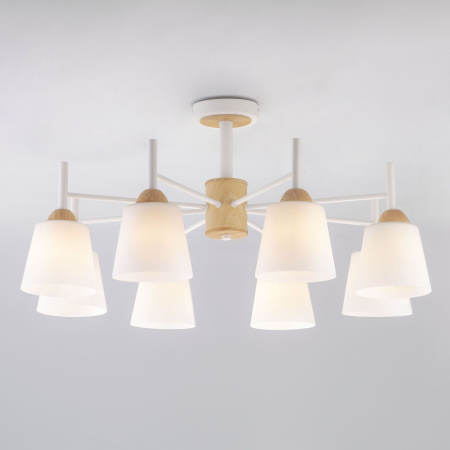 Потолочная люстра с плафонами 8*E27 60Вт белый IP20 Fresco (70085/8 белый) Eurosvet