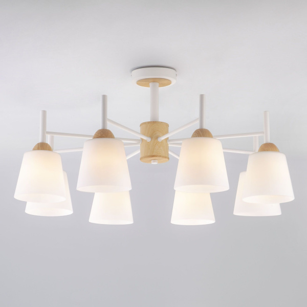 Потолочная люстра с плафонами 8*E27 60Вт белый IP20 Fresco (70085/8 белый) Eurosvet