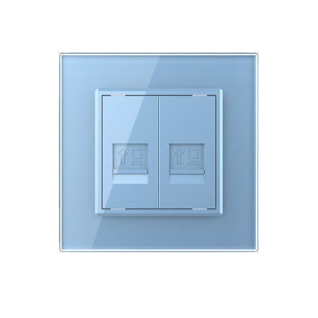 Розетка КОМП RJ-45 двойная Синяя Livolo