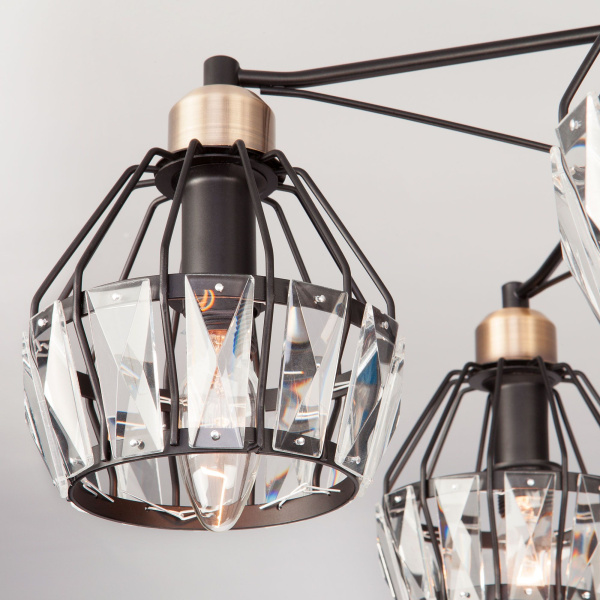 Потолочная люстра в стиле лофт 5*E14 60Вт черный IP20 Lord (70075/5 черный) Eurosvet Потолочная люстра в стиле лофт 5*E14 60Вт черный IP20 Lord (70075/5 черный) Eurosvet