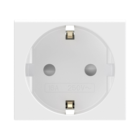 Розетка силовая 2Р+Е, со шторками, «Viva», 2 мод., цвет белый DKC