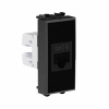 Компьютерная розетка RJ-45 без шторки модульная, кат.6, "Avanti", "Черный квадрат", 1 модуль DKC