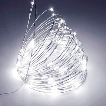 Гирлянда Роса на елку на USB 5 метров 50 led 6500К Белый холодный Giant4